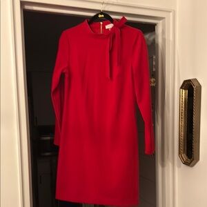 Calvin Klein Red Long Sleeve Sheath Dress